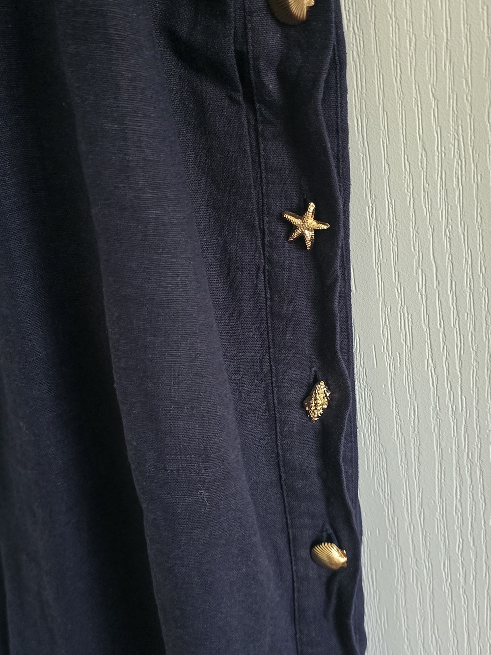 Cynthia Rowley navy Linen dress - Picture 3 of 6